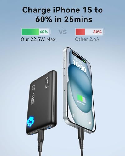 Iniu BI-B41 Portable Charger, Slimmest 10000Mah 22.5W Pd Power Bank, Usb C In&Out Fast Charging Battery Pack thumb #2