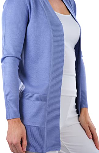 Image of ToBeInStyle Women's Long Sleeve Rib Banded Open Sweater Cardigan