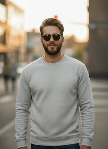 Image of Mack Jonney Men Regular Fit Fleece ||Black||Round Neck Solid||Sweatshirt-JM3911