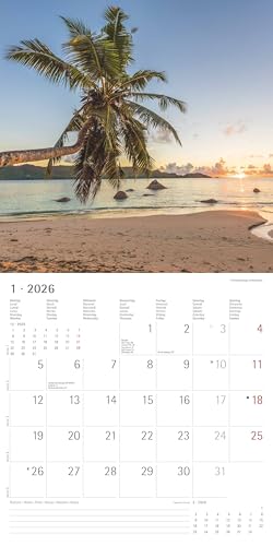 Alpha Edition - Summer Dreams Kalender 2026 – Wandkalender & Bildkalender 30x30 cm (30x60 cm geöffnet) mit traumhaften Strand- und Meeresmotiven, für Urlaubsfans & Reiseliebhaber