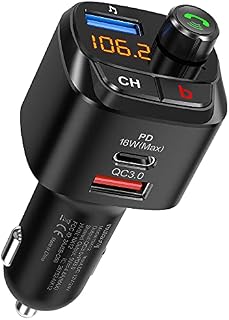 Nulaxy Bluetooth 5.0 FM Transmitter for Car, Wireless Bluetooth Radio Adapter Music Player/Car Kit with Hands-Free Calls, Siri Google Assistant, Bass Booster NX12