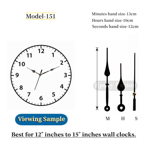 Image of 18mm Sweep and Silent Clock Machine and Sturdy Black Metal Needle | Non-Ticking Battery Operated Clock Movement Replacement for DIY Resin Clocks & Art