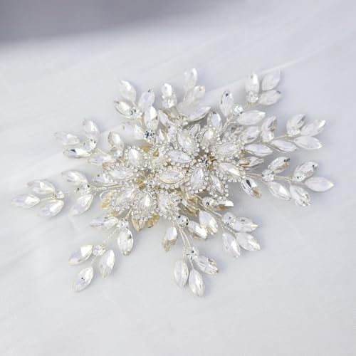 Wedding-Hair-AccessoriesBridal-Rhinestone-Hair-ClipsHandmade-Flower-Hair-ClipsBridal-HeadbandsWomens-HeadwearWomens-Wedding-Hair-Pieces-For-Brides-silver