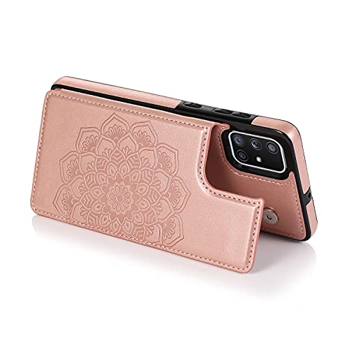 Capa de celular para Samsung Galaxy A51 Capa de celular carteira porta-cartão, estampa de mandala em