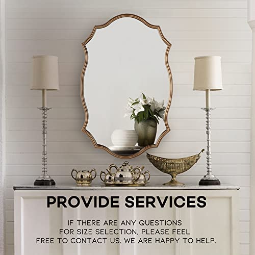 Decoccino 21AA0409G Wall Mirror In Vintage Golden - Decorative Metal Frame, 20X30 Inch Accent Mirror, Wall Mounted Mirrors Antique Gold Frame Perfect thumb #4