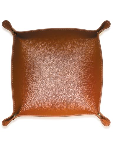 BLUE SINCERE（ブルーシンシア） 小物入れ トレー 本革 レザー 収納 鍵入れ 腕時計 指輪 メガネ置き シンプル デザイン レザートレー アクセサリーケース / KI2 (Lサイズ, レトロキャメル)のサムネイル