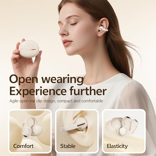 50% Off Wireless Clip-on Earbuds with Bluetooth 5.4
