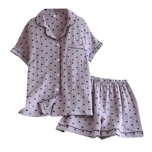 Pyjama d'été en seersucker contre la chaleur nocturne des femmes actifs