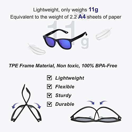 Image of COCOSAND Flexible Polarized Baby Sunglasses with Strap | UV Protection, Bendable, For Toddler Infant Newborn Girl Boy, Age 0-24 Months