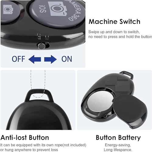 Image of Wireless Bluetooth Remote for Moblie Camera, Bluetooth Remote Control Shutter Button for Selfie Click Compatible All iOS & Android - (Bluetooth Selfie Remote)