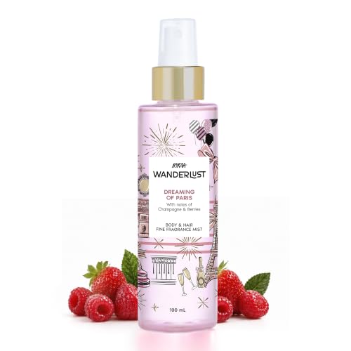 Image of Nykaa Wanderlust Dreaming of Paris Travel-size Perfume Hair & Body Mist 100ml | Long-Lasting Fine Fragrance Mist | Champagne & Berries | Lightweight, Non-Sticky