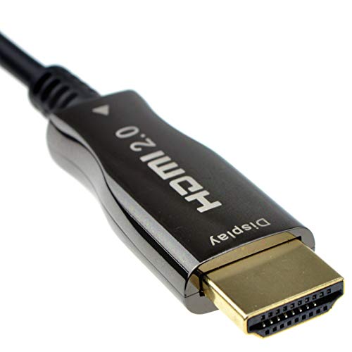 kenable Active Optical HDMI Cable 4K 60Hz 18Gbps HDR High Speed Ultra Slim Fibre Optic Lead 20m Black - Image 2