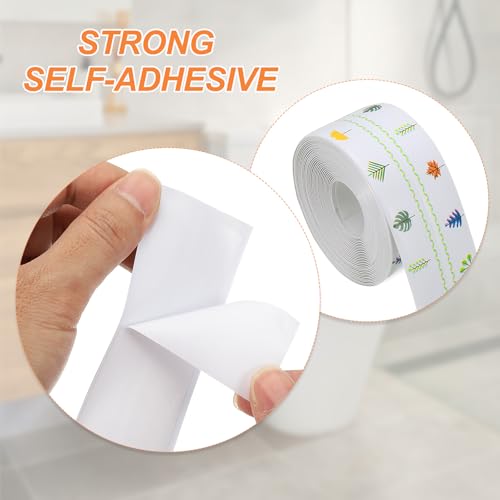 Image of PATIKIL Caulk Tape Waterproof Self Adhesive, PVC Toilet Caulking Sealant Strip Bathtub Caulk Sealing Strip Tape for Bathroom Kitchen Countertop, Autumn Leaves (1.5 Inch x 16.4 Ft)