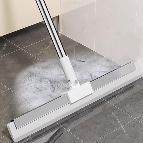 ECVV Rubber Squeegee Broom for Floor|120 * 50| Long Handle Window Squeegee Silicone Remover for Indoor Cleaning|Clean Glass|Hair|Fine Dust|Liquids Suitable for Smooth Floors|Rugs