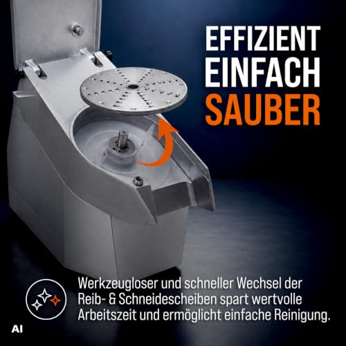 Foto von GastroHero Gemüseschneider 300 kg/h Leistung, 5 Scheiben, GS-ECOS5