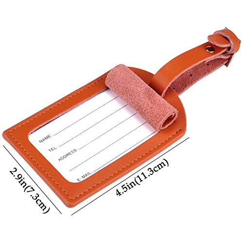Leather Luggage Tag By Avima | Bag Tags Suitcase Tags Identifiers Travel Tags 2Pc - Brown #TOP2