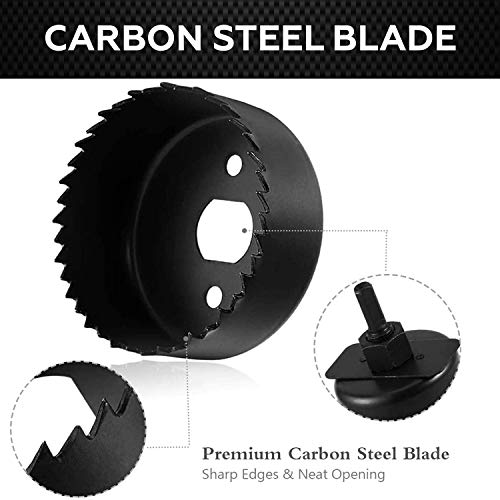 Image of Cheston 11 Pcs Hole Saw Set with 8 Circular Blades, 2 Mandrels, Hex Key & Installation Plate Forged Carbon Steel for Wood, Plastic, PVC Board & Wall