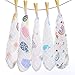 Asciugamani Neonati Mussola, 5 Pezzi Asciugamano di Garza Cotone Saliva Baby per Bambini Naturale, 100% Cotone Mussolino Bavaglino Tovagliolo Fazzoletto Salviettine per la Pelle Sensibile, 25 x 25 cm