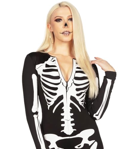 Tipsy Elves Form Fitting & Flattering Skeleton Bodysuits for Halloween - Women's Sexy Skeleton Costume2