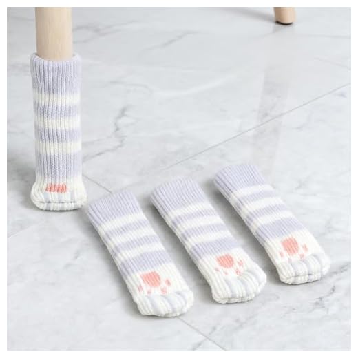 Cat Paw Furniture Leg Socks,4Pcs Chair Leg Floor Socks,High Elastic Chair Leg Covers-Non-Slip & Noise-Reducing(Gray)