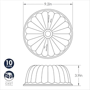 Nordic Ware Elegant Party Bundt Pan, 22.3 x 9.3 cm, Gold Nordic Ware Elegant Party Bundt Pan 223 x 93 cm Gold