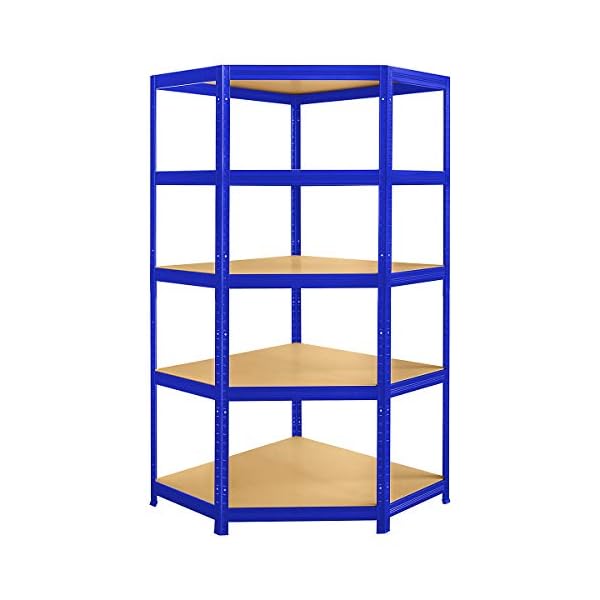 Certeo Schwerlastregal | Eckelement | HxBxT 1800 x 900 x 450 mm | Blau | Kellerregal Metallregal Garagenregal Lagerregal… – Bild 4