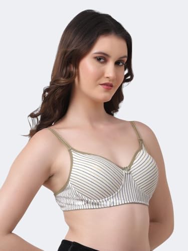 Image of Women's Cotton Blend Lightly Padded Wirefree T-Shirt Bra Combo (Pack of 3)