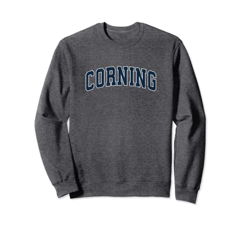 Corning New York NY Vintage Sports Design Navy Diseño Sudadera