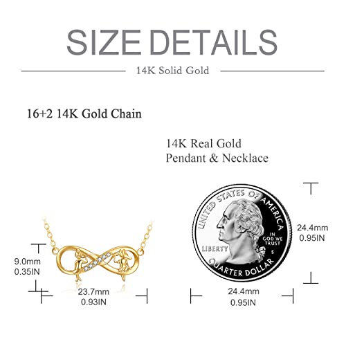 KECHO 14K Real Gold Sister Necklace for Women - Heart Mother Pendant Jewelry for Brother - Mothers Day Birthday Gifts for Mom Friends - Image 5