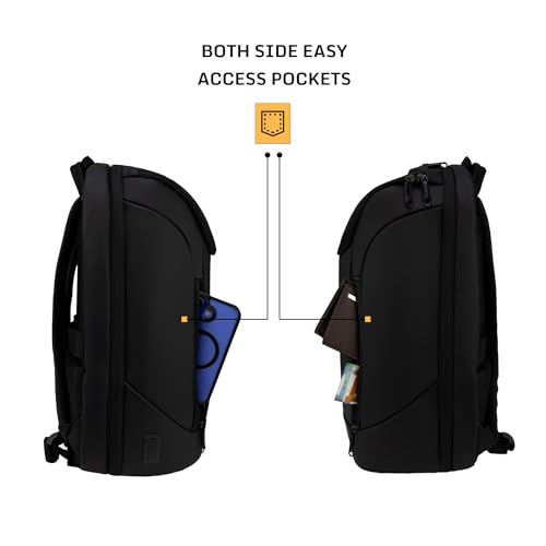 Image of F Gear Spark 30L Premium Anti-Theft Black Tech Laptop Backpack with USB & Type-C Ports|2 Compartments, 2 Pockets & 1 Hidden Pocket|180 Opening, Number Lock|Fits 17 Inch Laptop|Men & Women