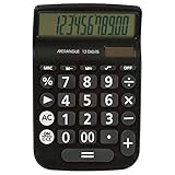 Merangue 12 Digit Standard Function Calculator, Dual Power, Black (1080-6061-20-000), Small