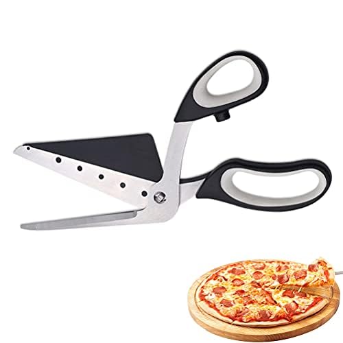 Pizza Scissors Cutter One-Handed Operation Stainless Steel Pizza Spatula Slicer - Thumbnail 2