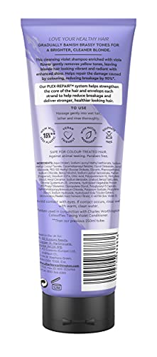 Charles Worthington ColourPlex Toning Violet Shampoo, Tone and Brighten, Purple Shampoo for Blonde Hair, Salon Toning Shampoo for Blondes, 250 ml - Image 7