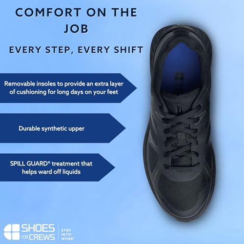Image of Shoes for Crews Women's Slip-Resistant Work Sneakers - Comfortable, Lightweight, Water-Resistant & Non-Slip Safety Shoes for Women - Ideal for Food Service, Healthcare, Retail & More - Vitality II