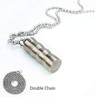 Haxtec Titanium Pill Fob Necklace Nitro Mini Waterproof Pill Holder Lightweight Survival Case
