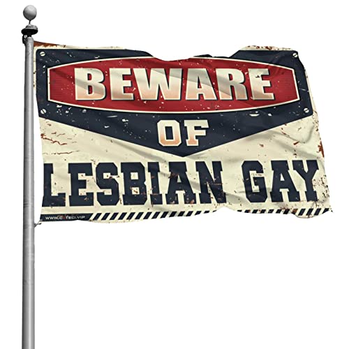 Drapeaux de dortoir Beware of Lesbian gaeruite pour personnaliser un grand mur