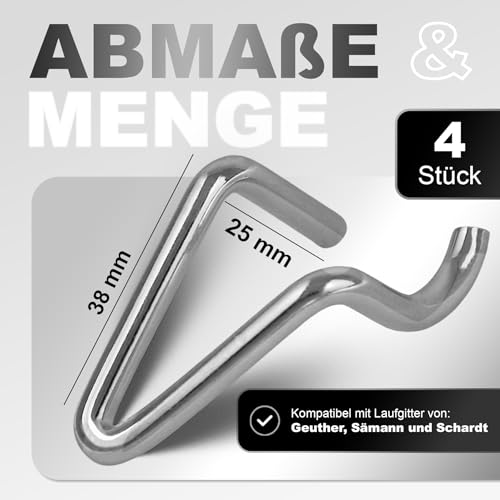 NIMA PARTS 4 Stück Ersatzhaken für Laufgitter – MADE IN GERMANY – Höhenversteller für Laufstall