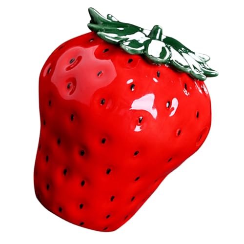 Cabilock Keramik Tee dose mit Deckel Erdbeerform Teebehälter Luftdicht Vorratsdose