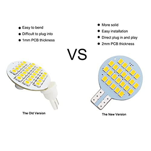 Grv T10 Led Bulb 921 194 24-2835 Smd Super Bright Lighting Lamp Ac/Dc 12V -24V For Rv Boat Lights Warm White Pack Of 10 #TOP1
