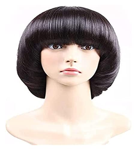 DIKNAC Wig Wigs Afro Girls Cosplay Mushroom Wig Short Haircut