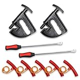 Alpha Depot タイヤ交換ツールセット 自動車・バイク用補助工具セット タイヤチェンジャー (タイヤレバー2本+ビードヘルパー2個+リムプロテクター赤5個) (タイヤレバー2本+ビードヘルパー2個+リムプロテクター赤5個)