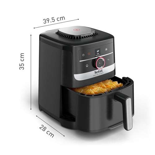 Tefal EY5728 Easy Fry Smart & Silence Silent Air Fryer, 5 L, Silent Technology, Smart Assist System with 55 Programs, Easy Storage and Cleaning System