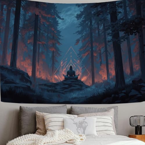 Tenture murale forêt mystique pour déco de chambre zen