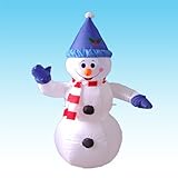 BZB Goods 4 Foot Christmas Inflatable Happy Snowman Yard Blow Up Art Decor