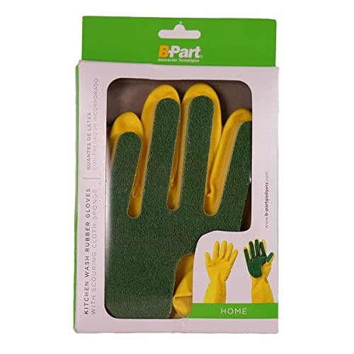 Cleaning Gloves With Heavy Duty Scour Pads, Reusable Cleaning Heat Resistant Scrubber Gloves For Housework #TOP2
