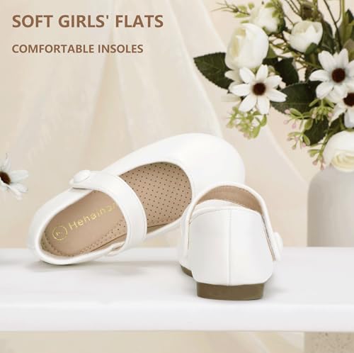 Hehainom Toddler Girl Dress Shoes Mary Jane Ballerina Ballet Flats for Girls Flower Girl Little Kids Wedding Party School Shoes3