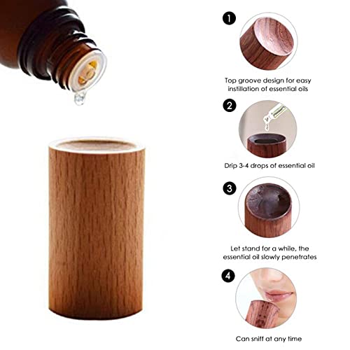 Houchu Essential Oil Diffuser Wooden Aromatherapy Round Home Office Car Diffuser Wooden Essential Oil Diffuser For Bedroom(Beech) #TOP1