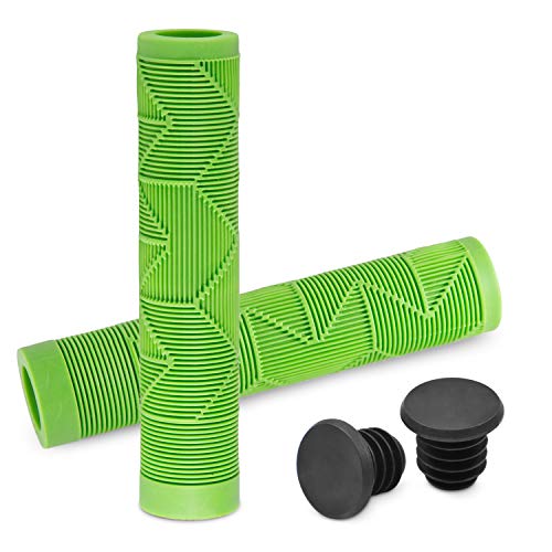 Image of MARQUE Chevron BMX Handlebar Grips - Flangeless Bicycle Grips for Flat Straight Bars Like BMX, MTB, Scooter; 140 MM of Non-Slip Grip to Match Any Bike or Scooter