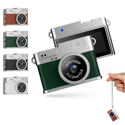 Mini caméra 1080p rétro verte avec écran 0,96 pouce et support carte 128 Go