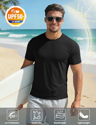 Image of MAGCOMSEN Men's Short Sleeve T-Shirt Quick Dry UPF 50+ Athletic Running Workout Fishing Top Tee Performance Shirts